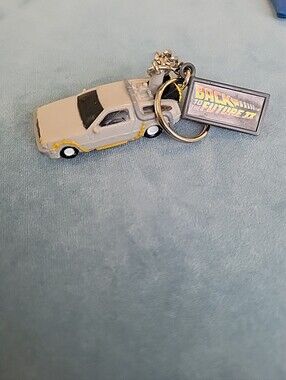 Vintage Back To The Future II DeLorean Car Keyring Keychain 1989  By Applause